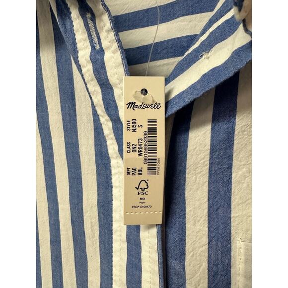 Madewell Signature Poplin Oversized Shirt Womens Sz S NJ590 - Picture 6 of 12